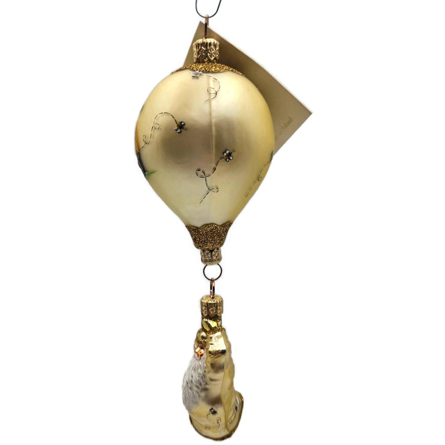 Patricia Breen Into the Blue Bees Gold Balloon Spring Christmas Tree Ornament