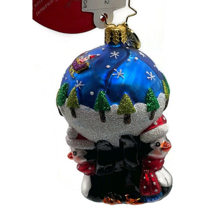 Christopher Radko A Lotta Help From My Friends Gem Penguins Christmas Ornament