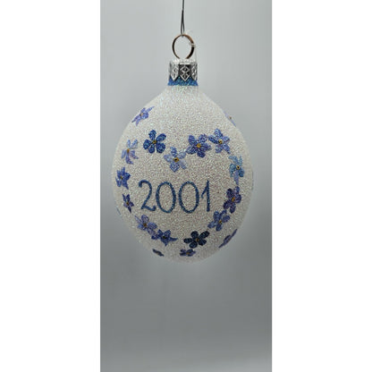 Patricia Breen Remembrance Egg 2001 Forget Me Not Spring Christmas Ornament 2100