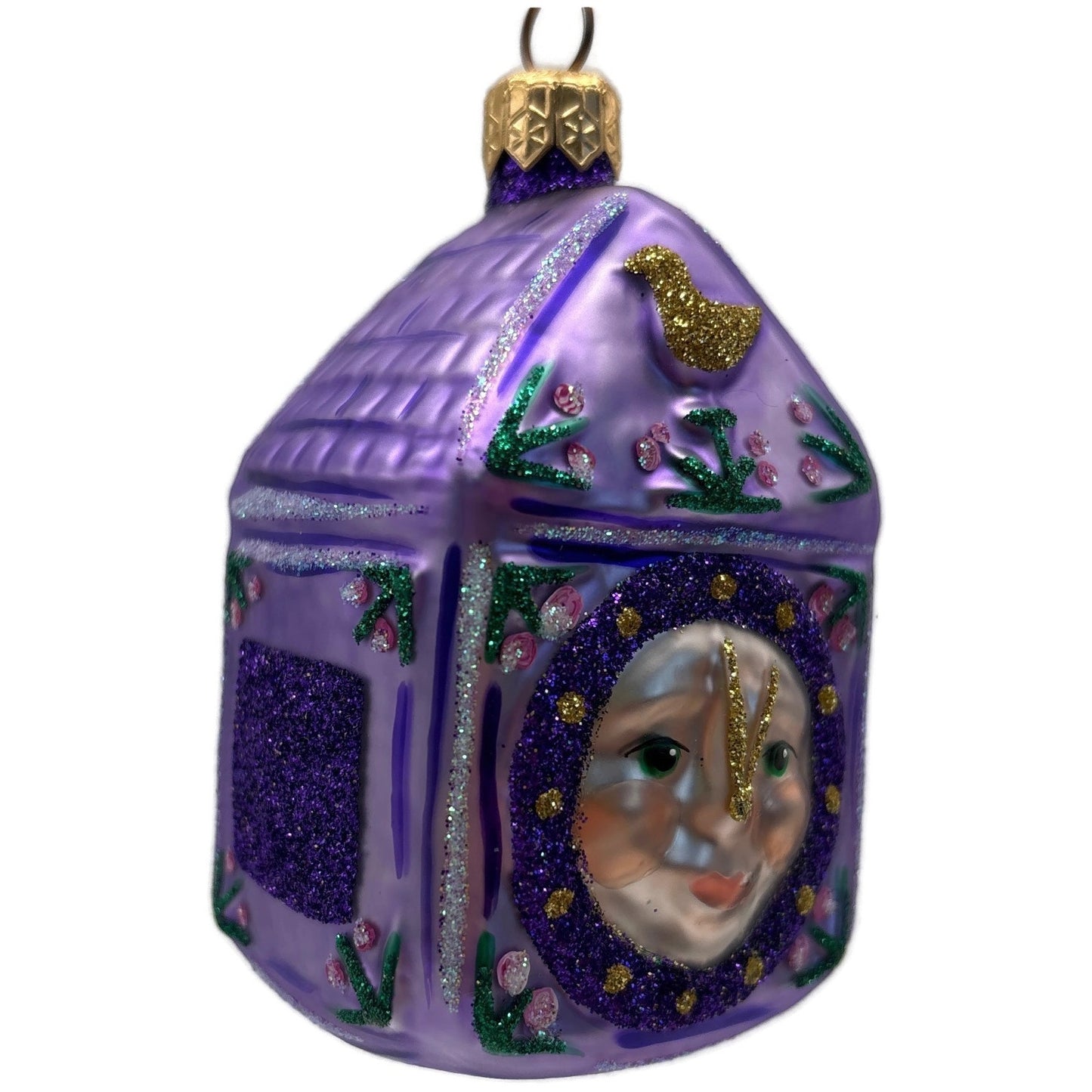 Patricia Breen Hickory Dickory Clock Lavender Birds Flowers Christmas Ornament