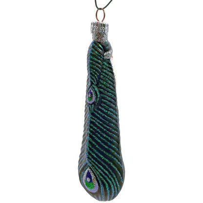 Patricia Breen Peacock Icicle Black Green Santa Claus Christmas Tree Ornament
