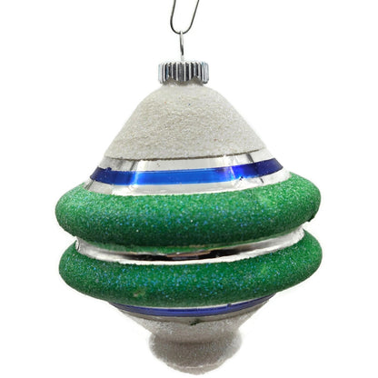 Christopher Radko Shiny Brite Snow Tops Reflector Christmas Tree Ornament Set