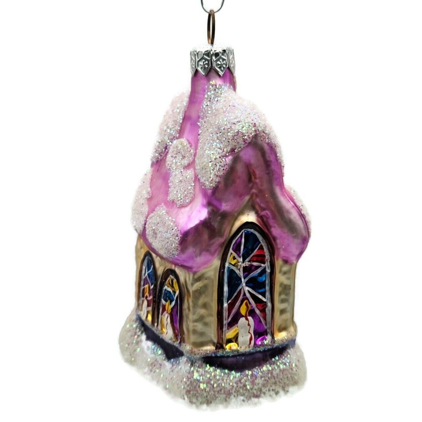Christopher Radko Midnight Mass Pink Purple Chapel Christmas Ornament 94-913-2