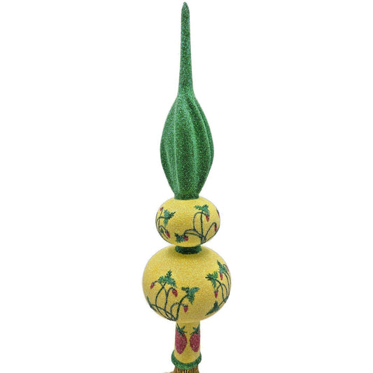 Patricia Breen Wild Strawberry Finial Fruit Yellow Green Christmas Tree Topper