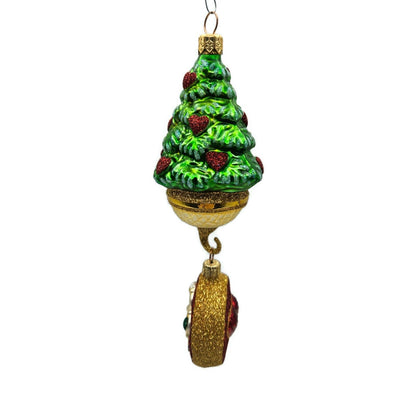 Patricia Breen Five Golden Rings Red Glittered Medallion Christmas Tree Ornament
