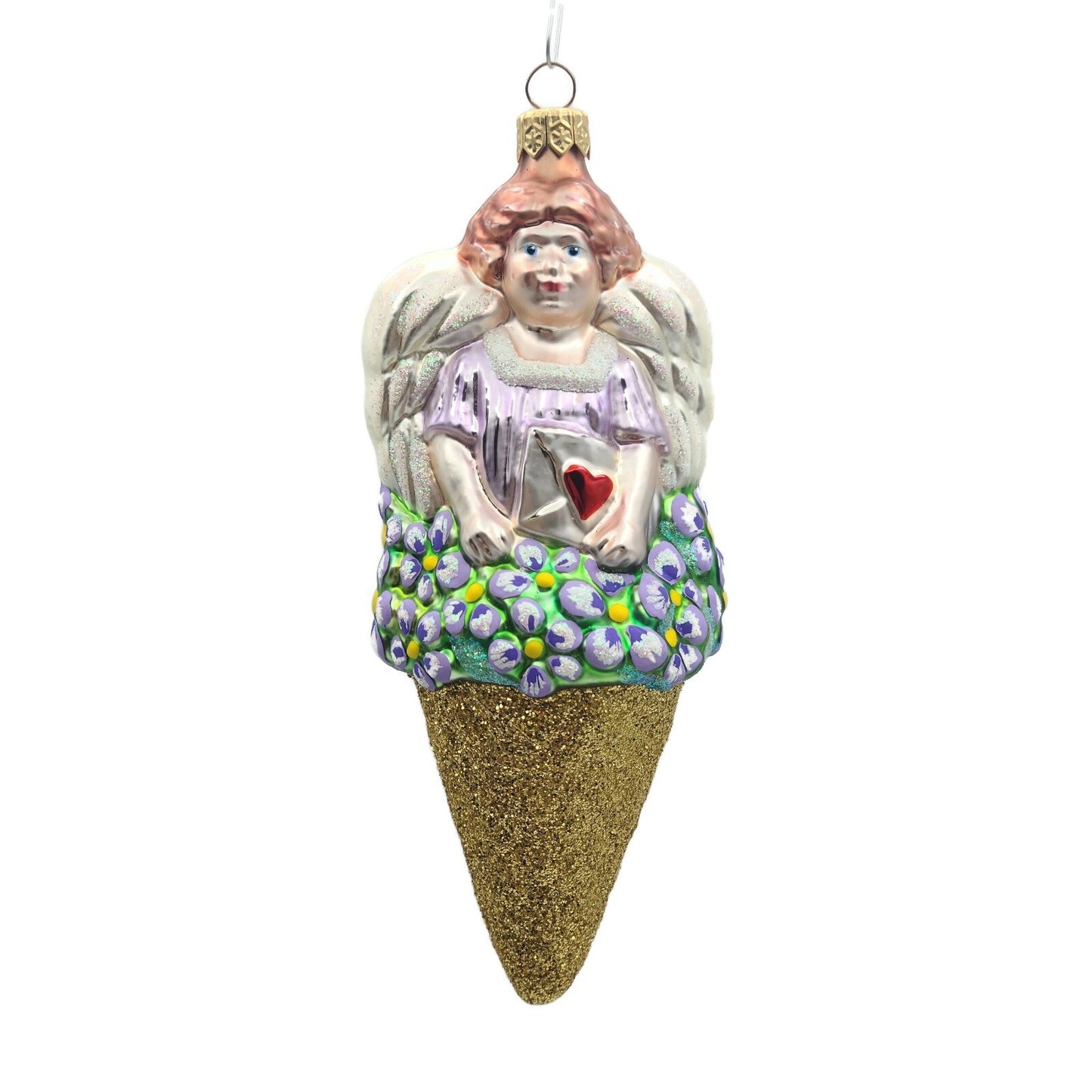 Patricia Breen Angel Nosegay Glittered Cone Spring Christmas Tree Ornament