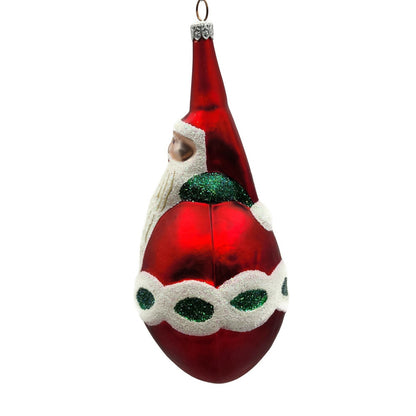 Patricia Breen Faberge Santa Claus Matte Red Green Christmas Tree Ornament