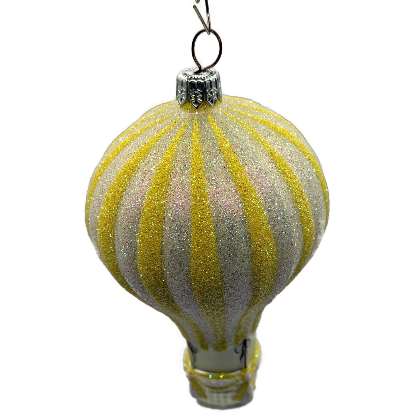 Patricia Breen Petite Balon Lemon Hot Air Balloon Yellow Striped Spring Ornament