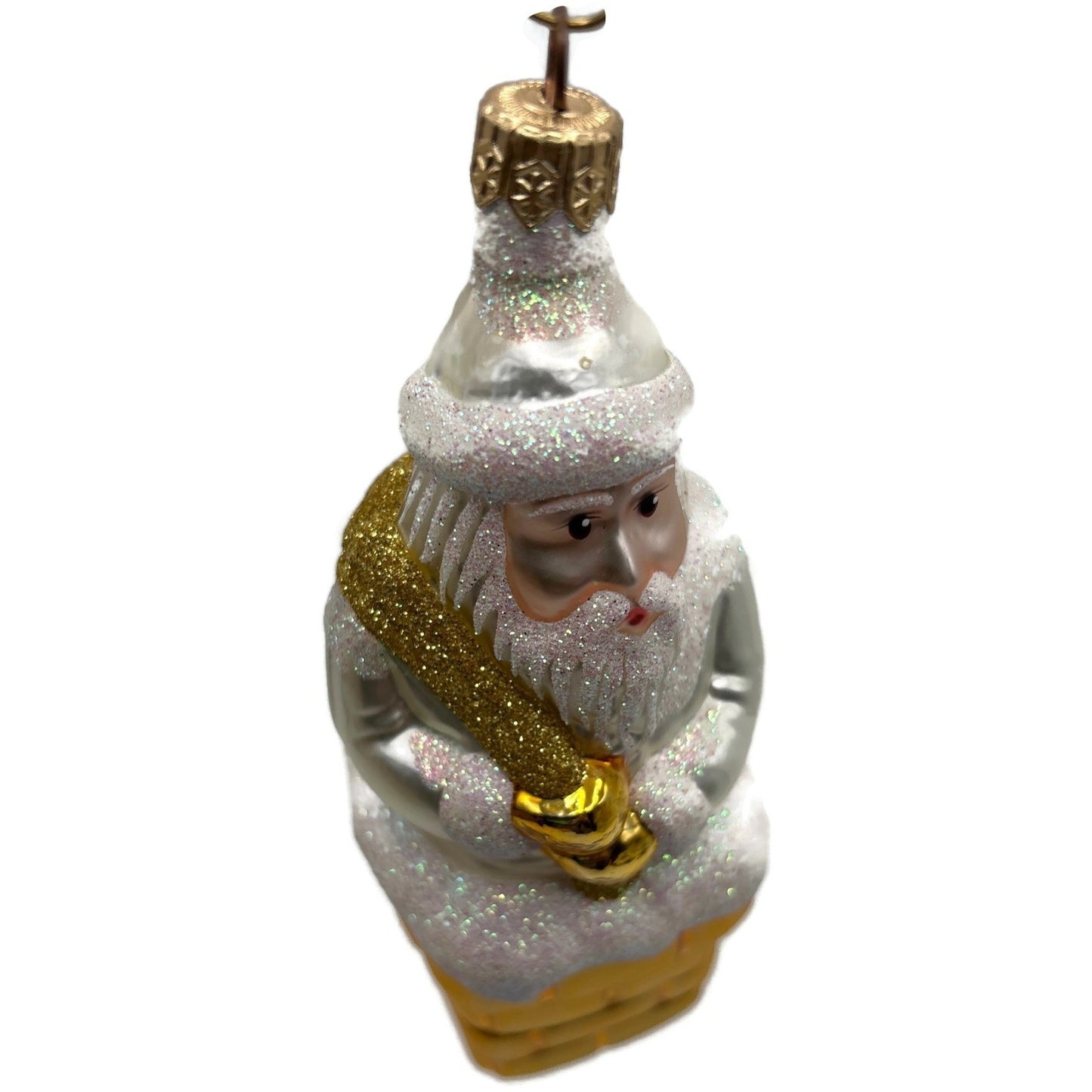 Patricia Breen Here Comes Santa Claus Pearl Gold Sack Christmas Tree Ornament