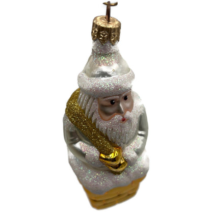 Patricia Breen Here Comes Santa Claus Pearl Gold Sack Christmas Tree Ornament