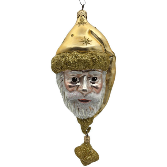 Patricia Breen Goodnight Santa Gold Star Glitter Dots Christmas Tree Ornament