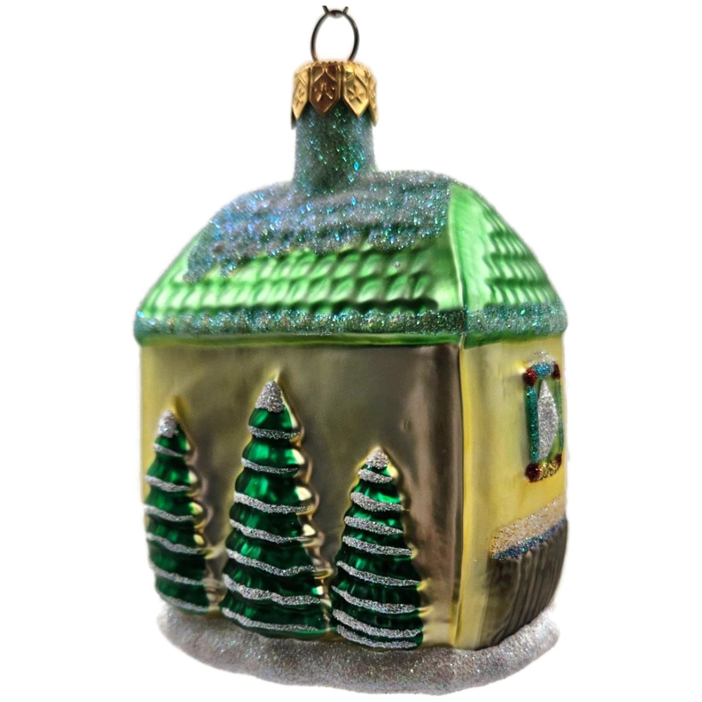 Patricia Breen Garland House Gold Green Roof Pine Christmas Ornament Milaegers
