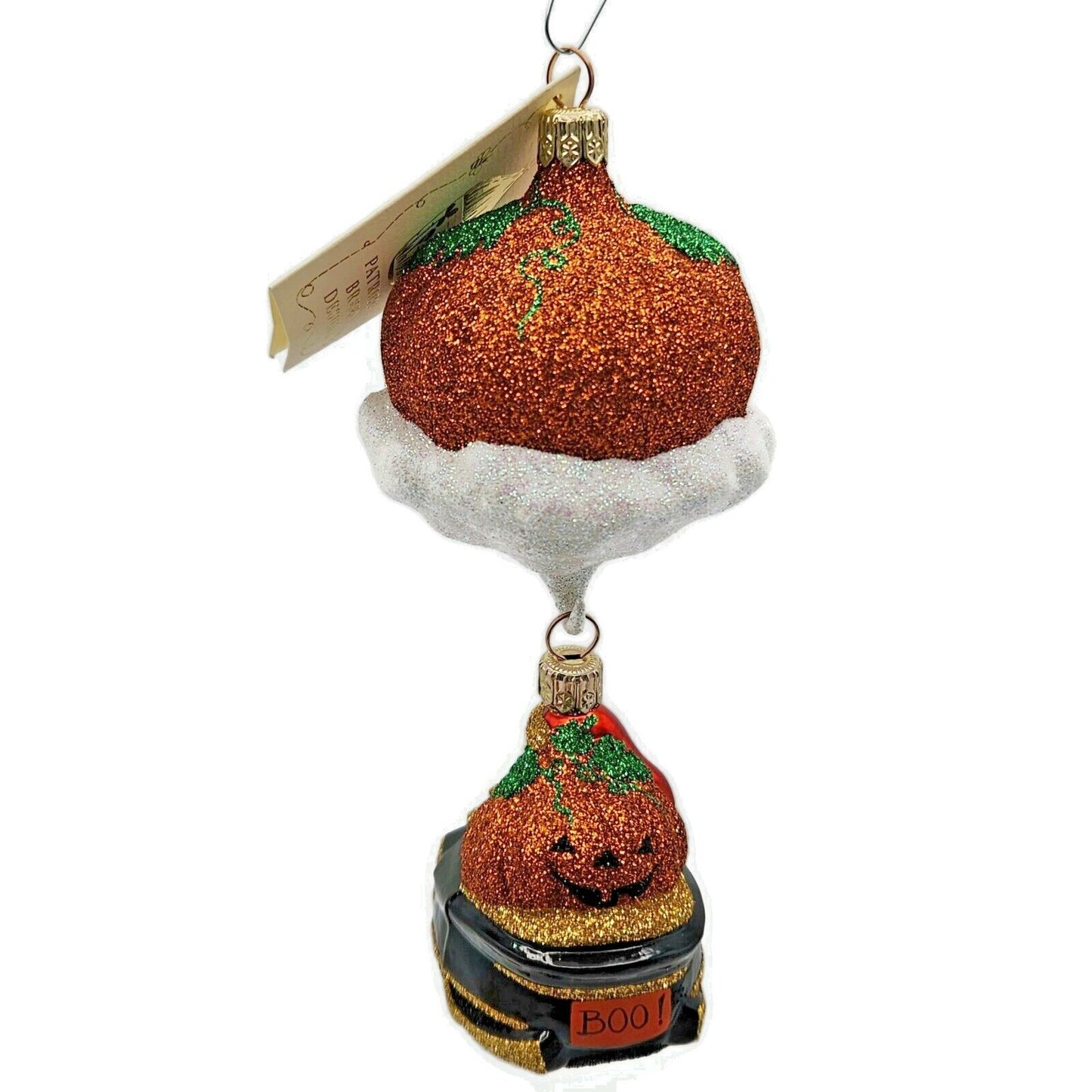 Patricia Breen Night Fright Santa Orange Pumpkin Halloween Christmas Ornament