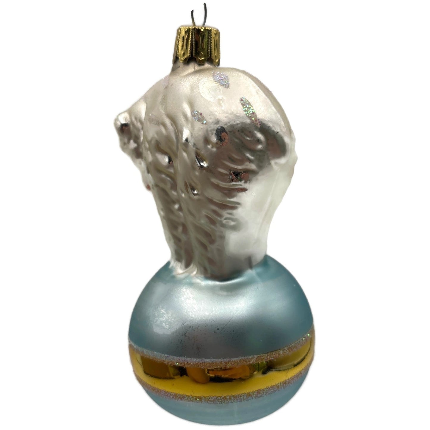Christopher Radko Polar Bear Glass Christmas Ornament Blue Ball 92-184-0