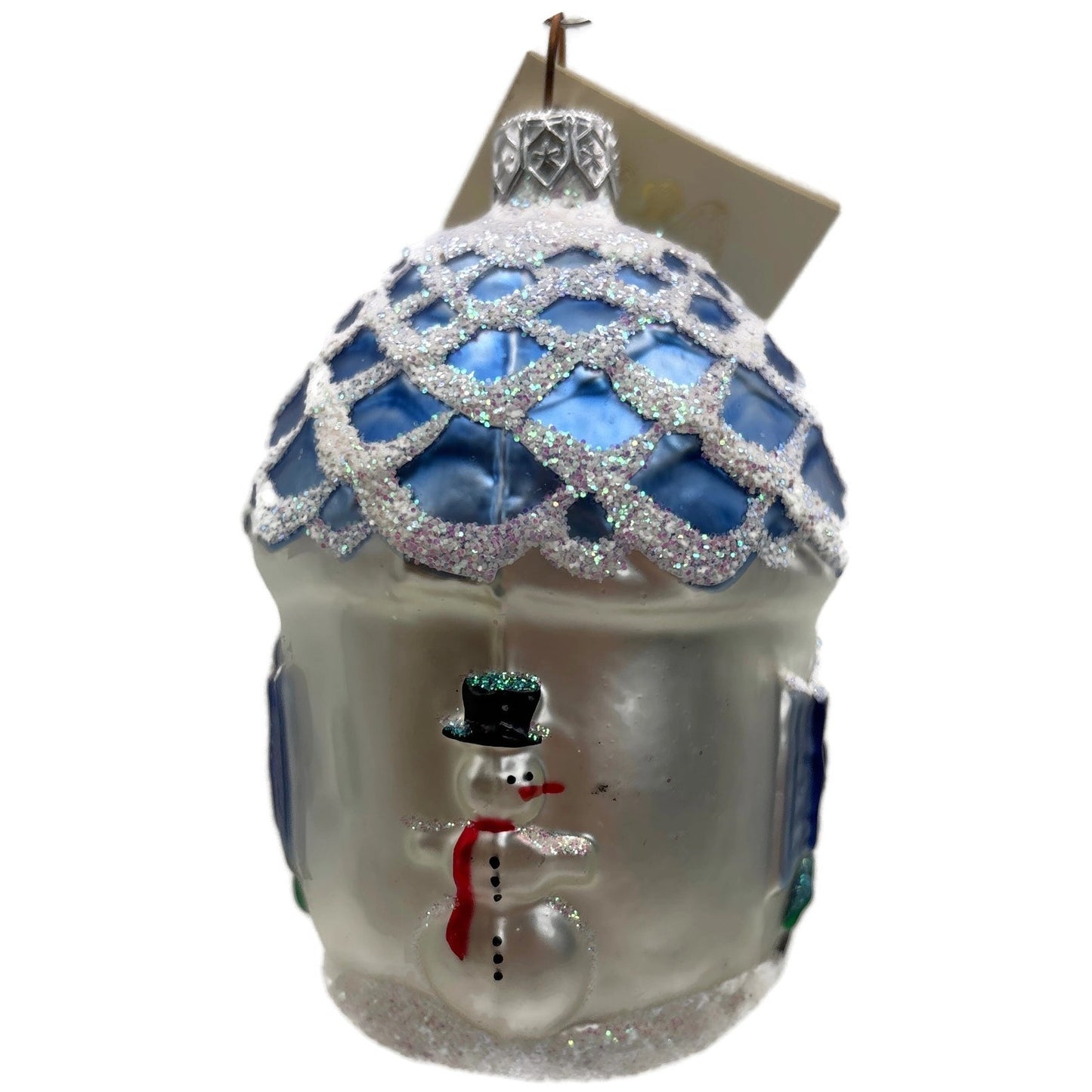 Patricia Breen Winter Acorn House Matte White Snowman Christmas Tree Ornament