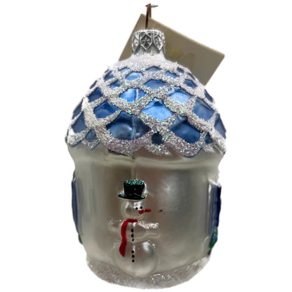 Patricia Breen Winter Acorn House Matte White Snowman Christmas Tree Ornament