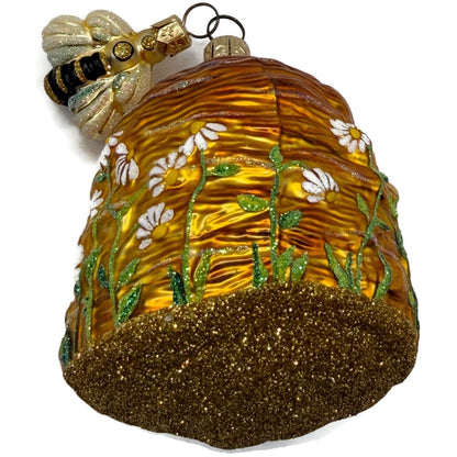 Patricia Breen Devonshire Beeskep Bee Beehive Flower Spring 2 Part Ornament 2221