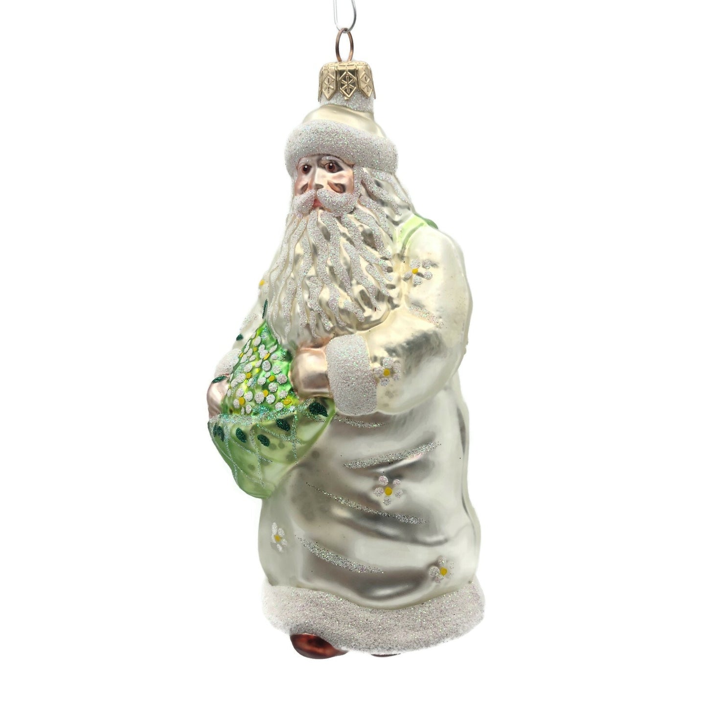 Patricia Breen Santa of the Daisies Pearl Spring Christmas Holiday Tree Ornament