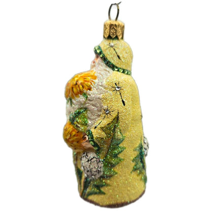 Patricia Breen Miniature Dandelion Santa Yellow Spring Christmas Ornament NM