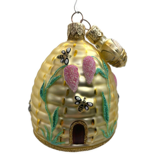 Patricia Breen Wisteria Beeskep Pink Bees Flowers Spring Holiday Tree Ornament