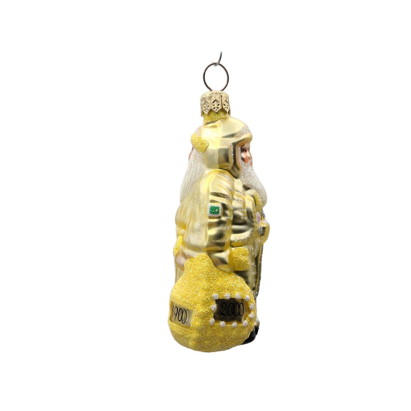 Patricia Breen Miniature Millennium Santa Claus Yellow Christmas Tree Ornament
