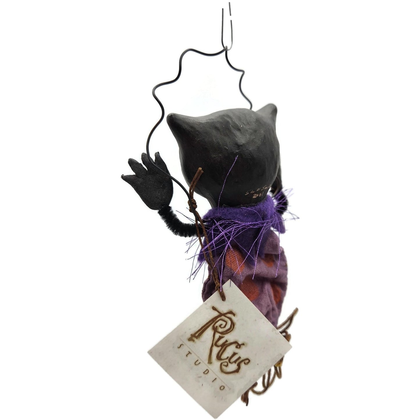 Scott Smith Rucus Studio Black Licorice Cat Orange Ornament 2001 Halloween