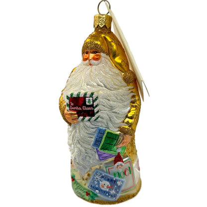 Patricia Breen Dear Santa Reading Letters Snowflakes Christmas Ornament 2412