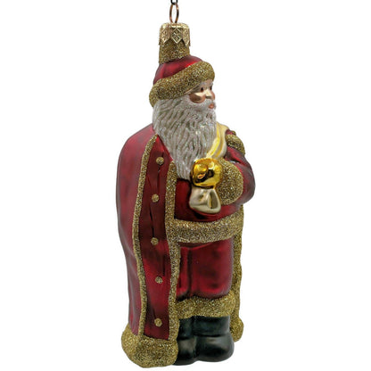 Patricia Breen Miniature Jordan Santa Claus Bordeaux Gold Bag Christmas Ornament