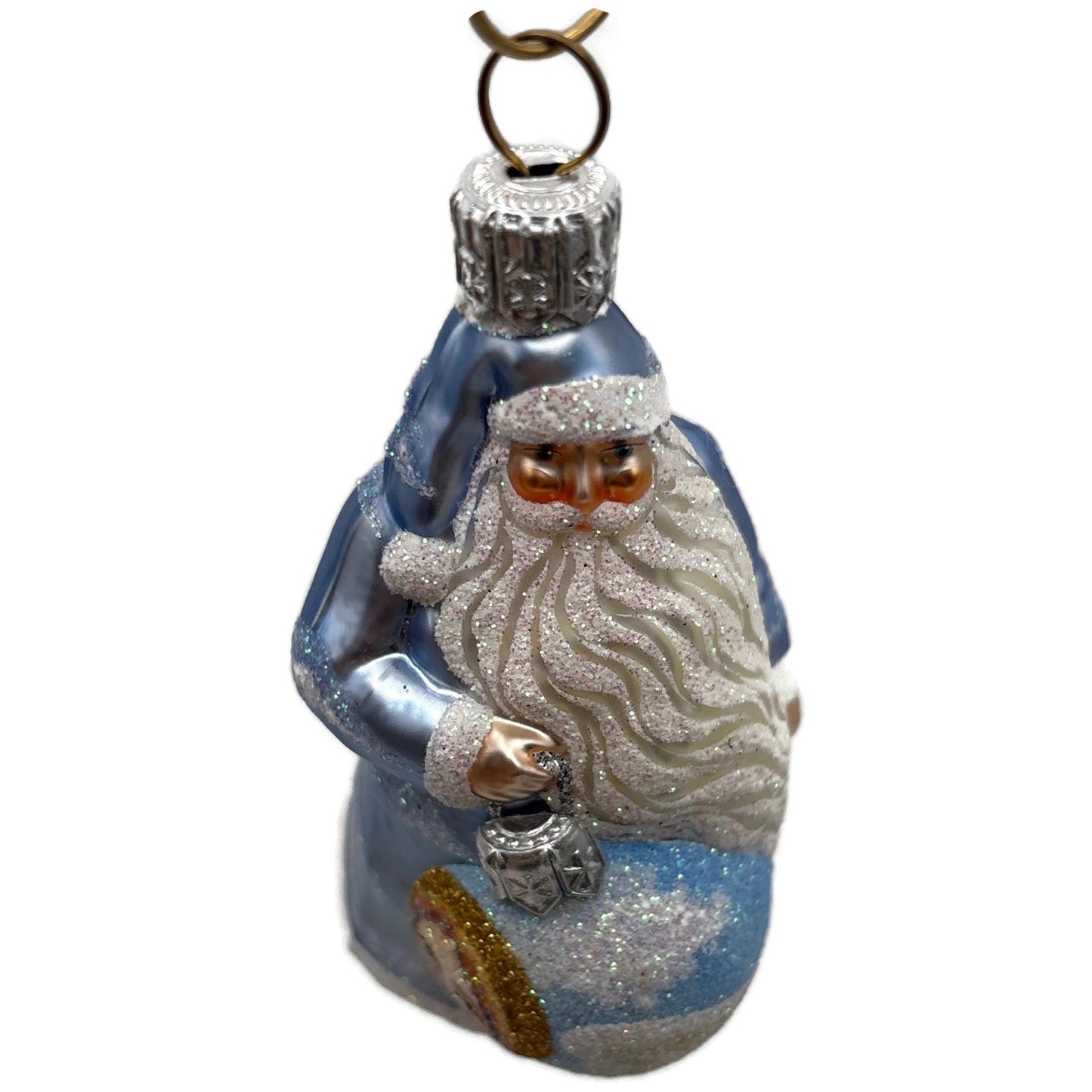 Patricia Breen Ornamental Santa Angels Light Blue Clouds Christmas Tree Ornament