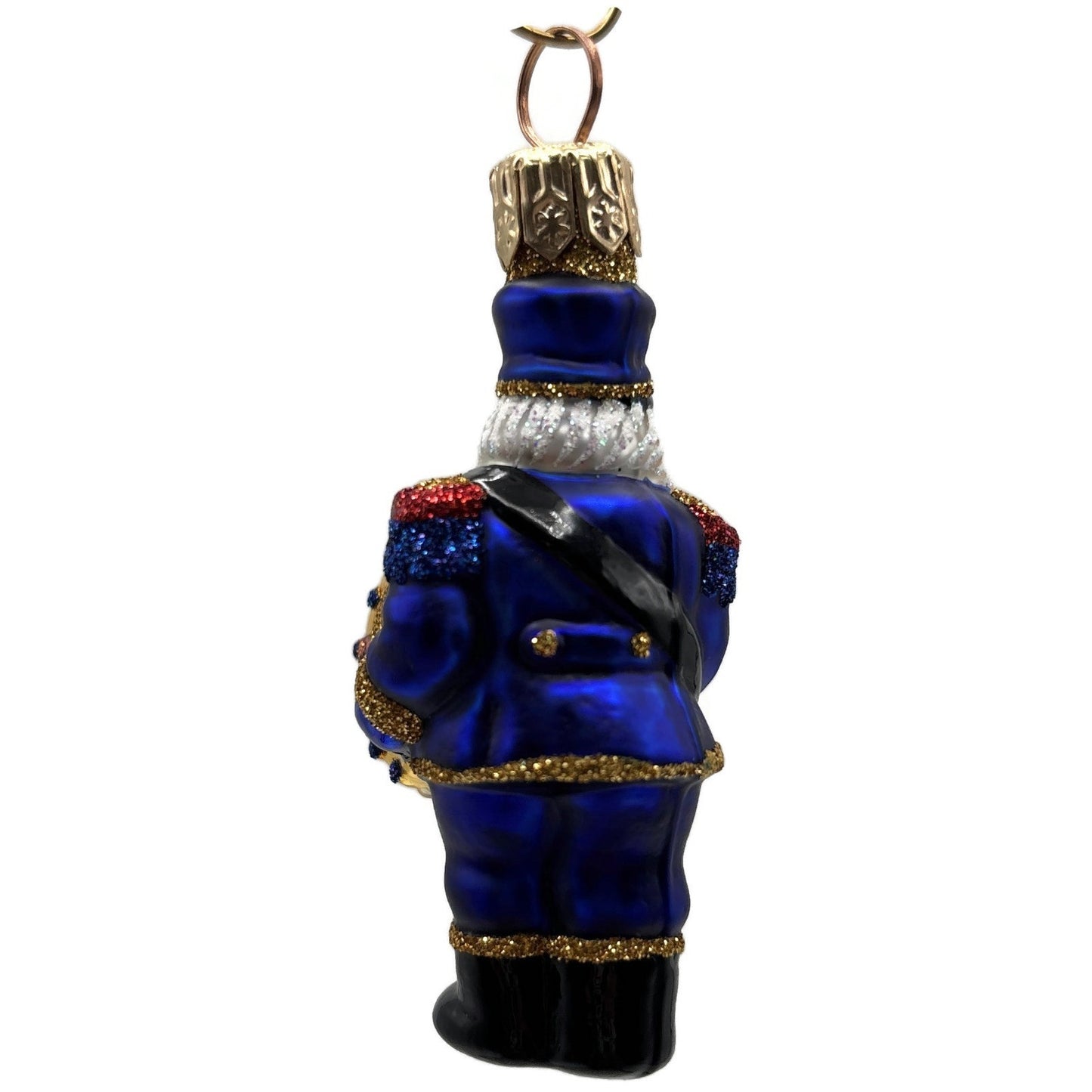 Patricia Breen Drummer Santa Claus Blue Gold Musical Christmas Tree Ornament