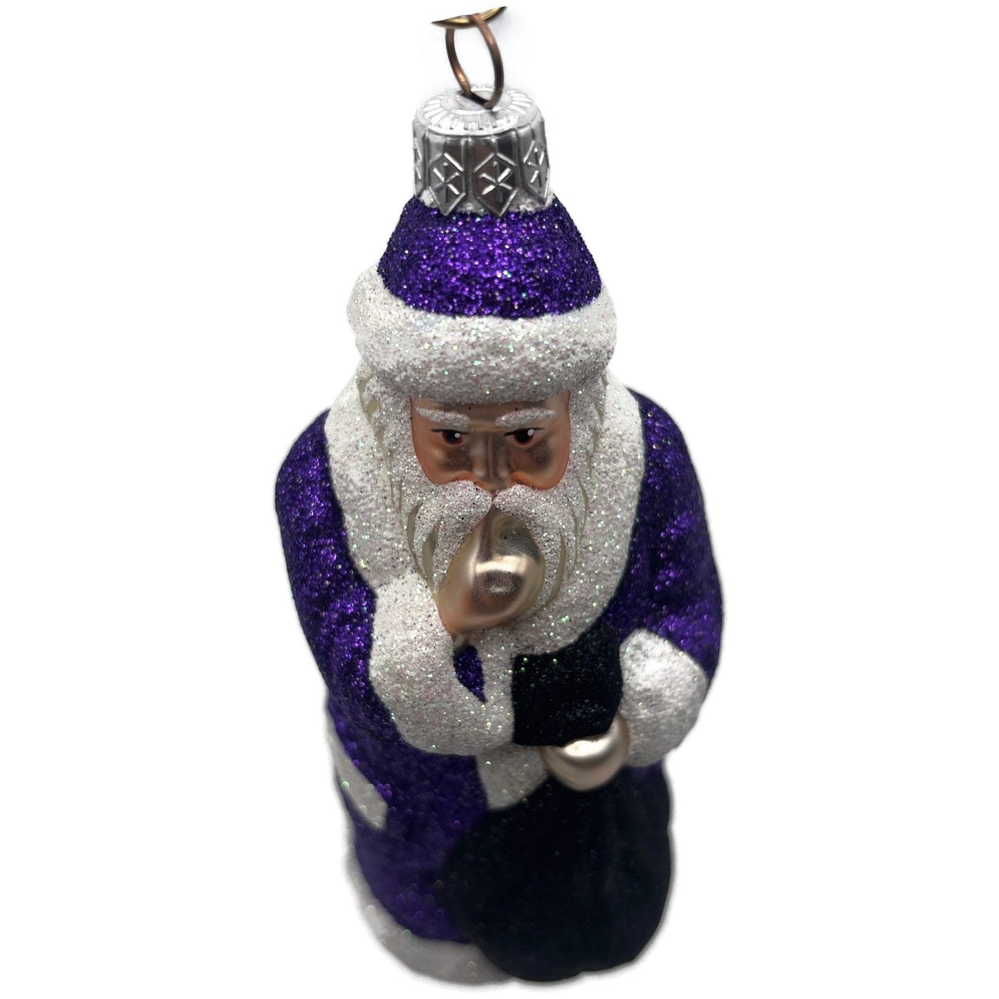 Patricia Breen Shhh Purple Black Bag Santa Claus Christmas Tree Ornament