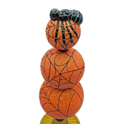 Patricia Breen Webmaster Orange Spider Web Finial Halloween Holiday Tree Topper
