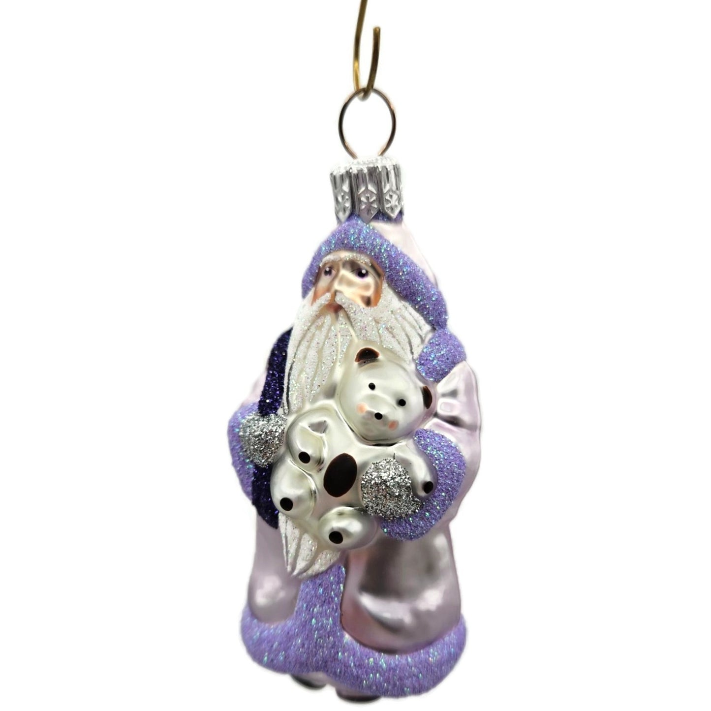 Patricia Breen Miniature Santa And Teddy Lavender Christmas Tree Ornament CATZ