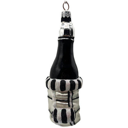 Patricia Breen Festive Stocking Black Silver Striped Christmas Tree Ornament NM