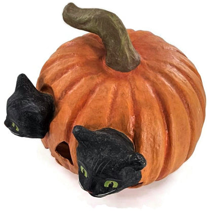 Bethany Lowe Halloween Cat Eyes Jack O Lantern Pumpkin Spooky Folk Art Rare