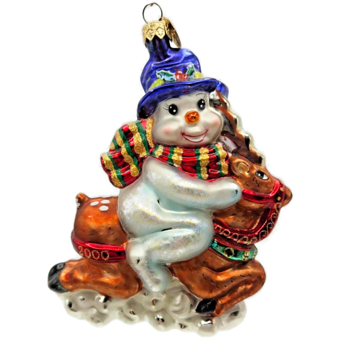 Christopher Radko Frostys Flight Snowman Reindeer Christmas Ornament 00-ICE-01