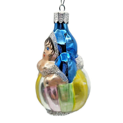 Christopher Radko Munchkin Fat Lady Striped Glass Christmas Ornament 90-035-1