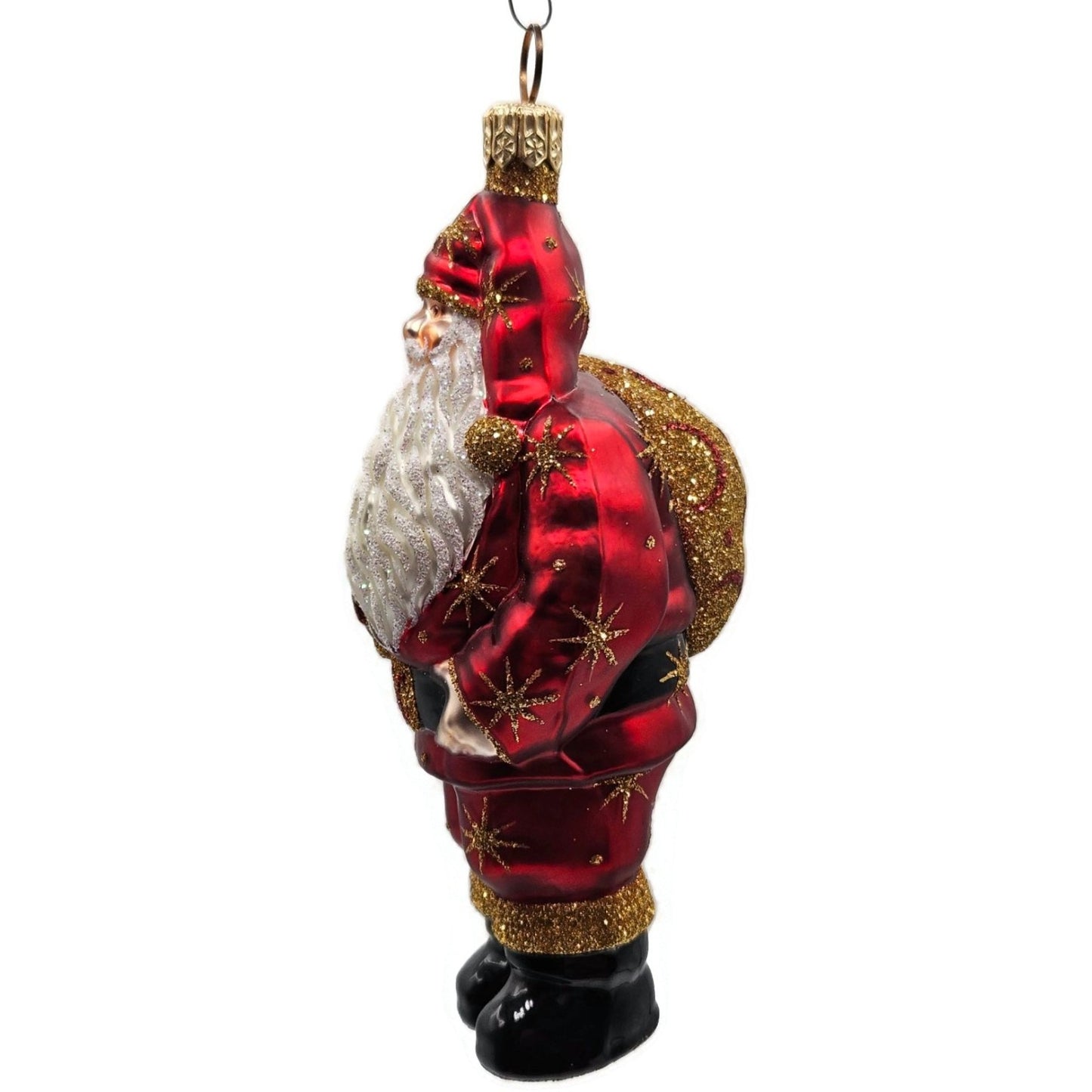 Patricia Breen Nordstrom Santa Claus Red Moon Star Celestial Christmas Ornament