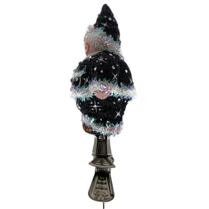 Patricia Breen Charming Claus Black Clip On Glitter Christmas Tree Ornament