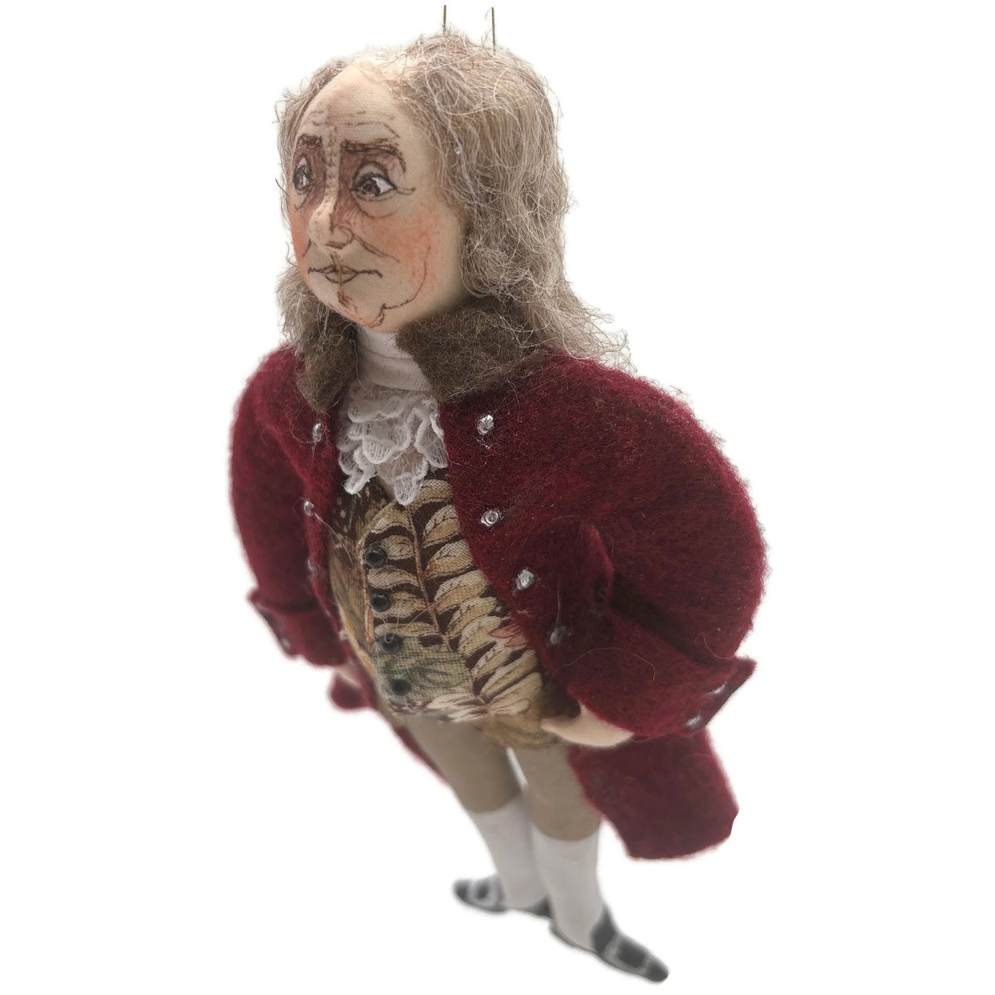 Gladys Boalt Benjamin Franklin Founding Father USA Christmas Ornament Signed