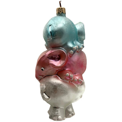 Christopher Radko Ton of Fun Elephants Stack Christmas Tree Ornament 98-180-0