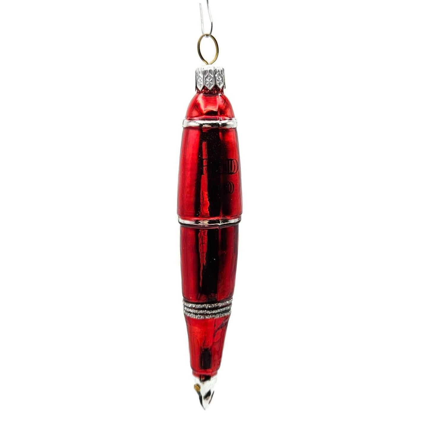 Patricia Breen Pen Red Letter Day Glittered Christmas Holiday Tree Ornament