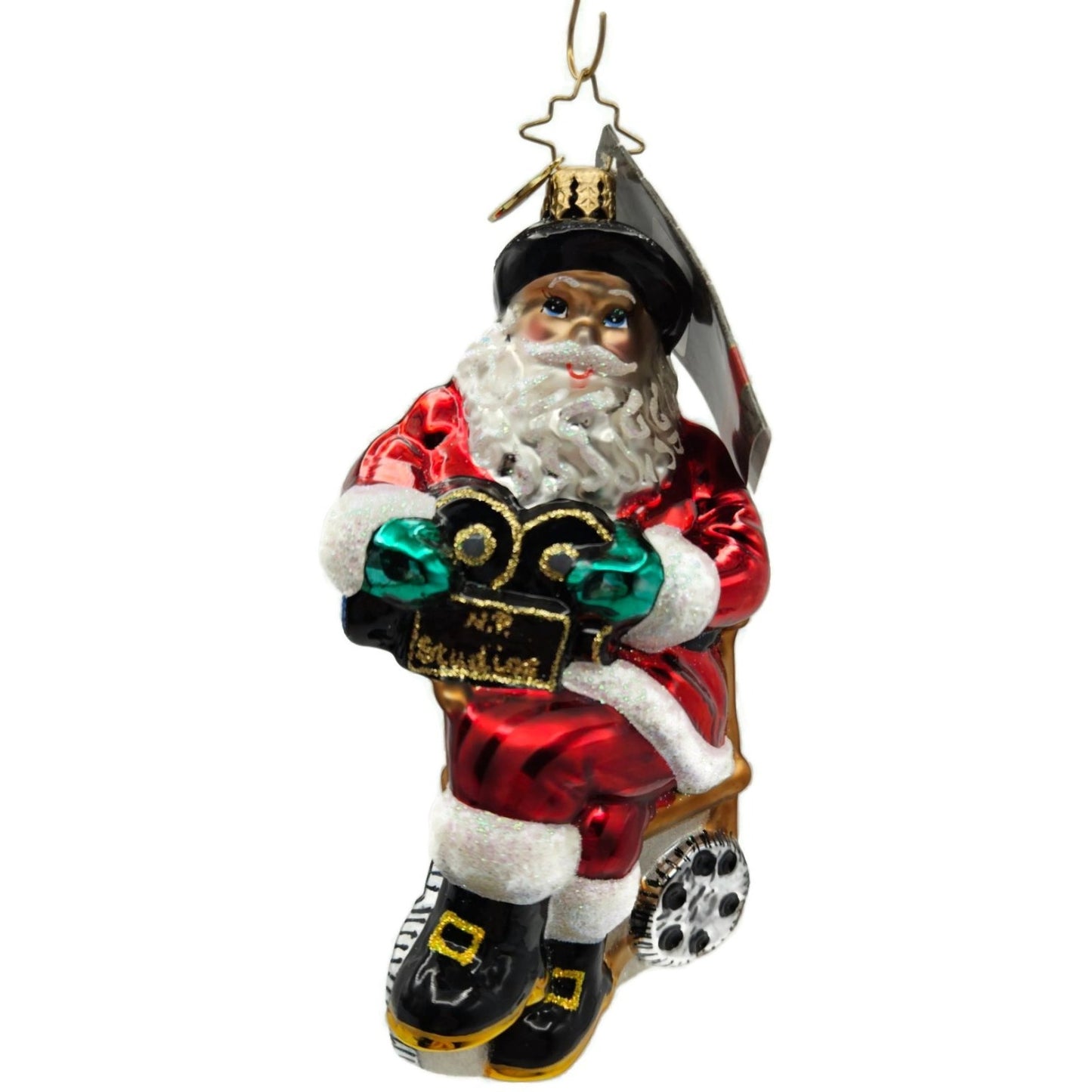 Christopher Radko Hollywood Ho Ho Ho Director Santa Christmas Ornament 1015283