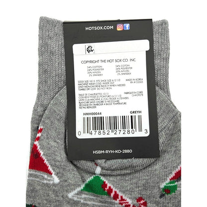 Hot Sox Gray Christmas Socks Martini Glass Candy Canes Holiday Stocking Stuffers