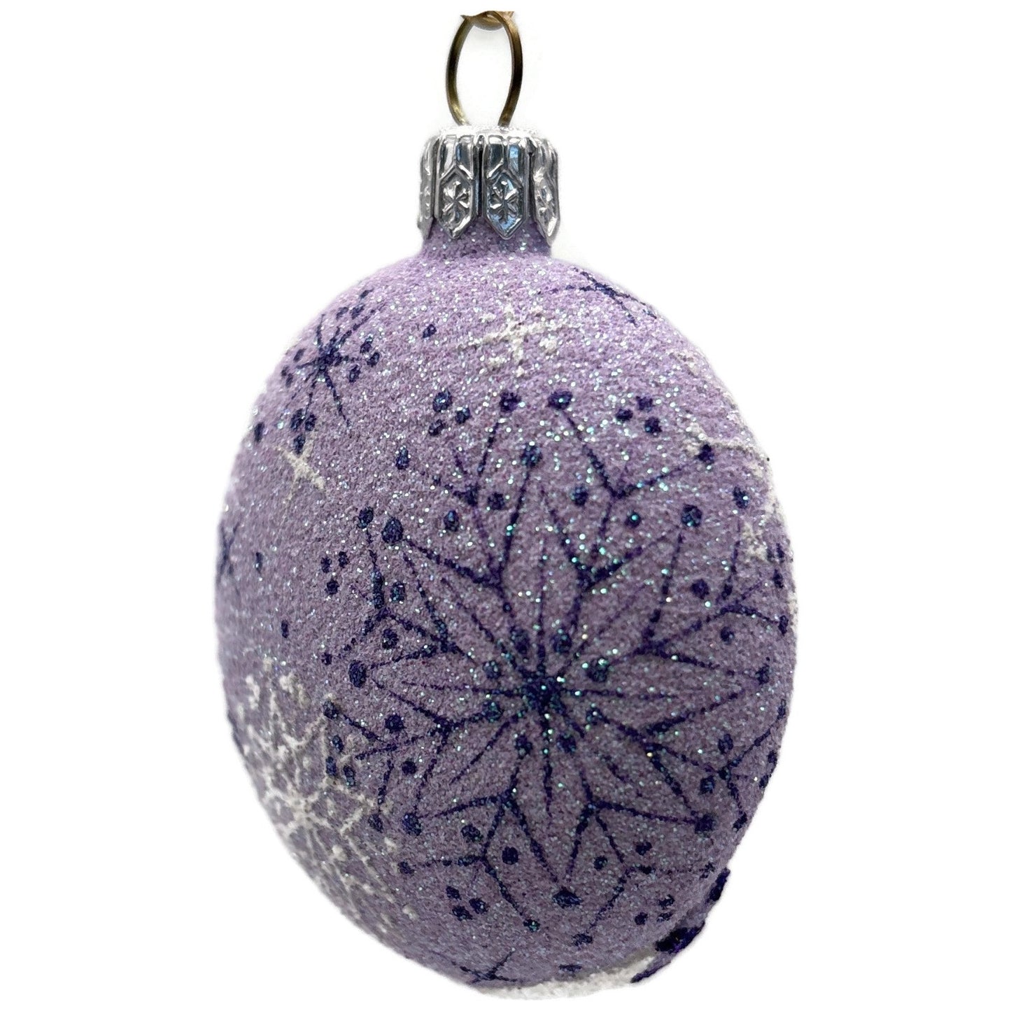 Patricia Breen Frosty Medallion Lavender Snowman Snowflakes Christmas Ornament