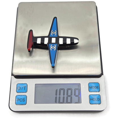 Chanel CC Logo Ski Brooch Black White Gold Snowflake Star Trees 2018 18B Rare