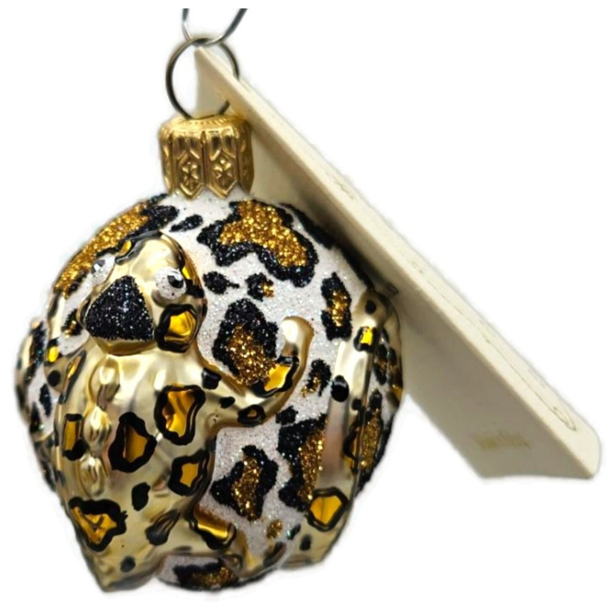 Patricia Breen For James Twice Leopard Chameleon Glass Christmas Ornament 2581