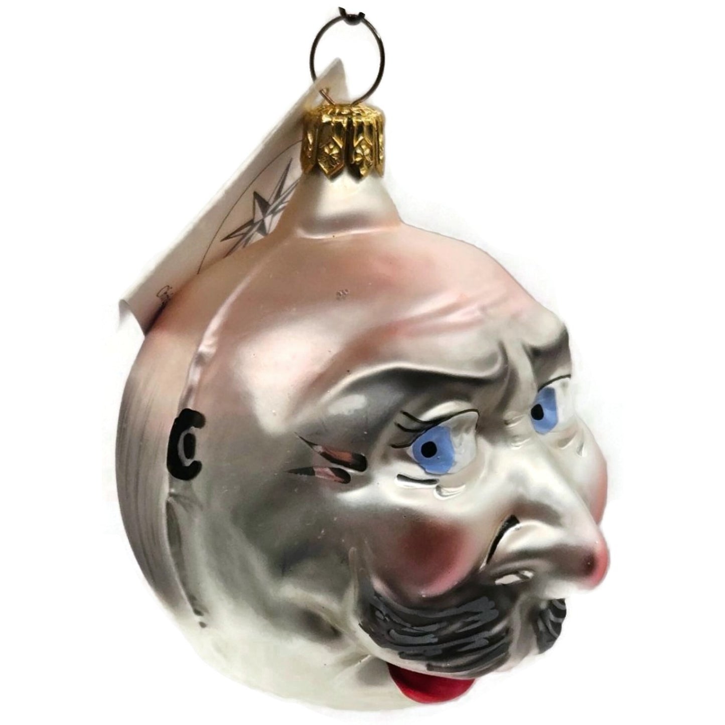Christopher Radko President Taft Silver German Glass Christmas Tree Ornament