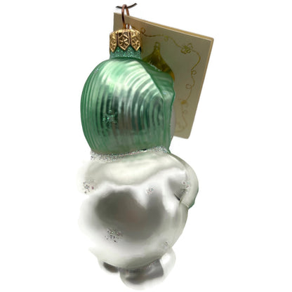 Patricia Breen Snowbaby Green Snowflakes Snowman White Christmas Tree Ornament
