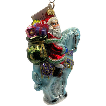 Christopher Radko Norwegian Santa Riding a Horse Christmas Ornament 00-098-0